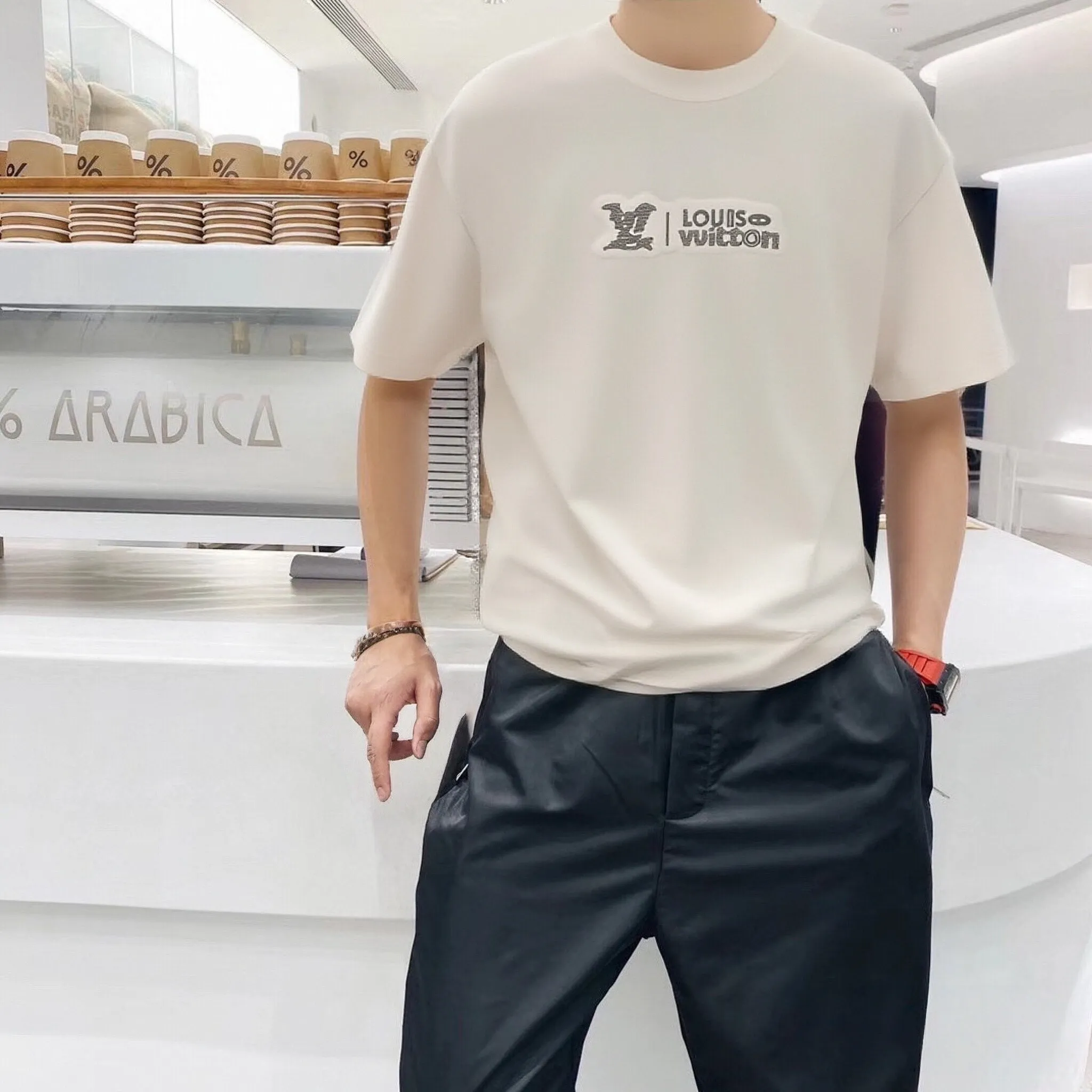 Louis Vuitton/Louis Vuitton cloud letter logo short sleeves